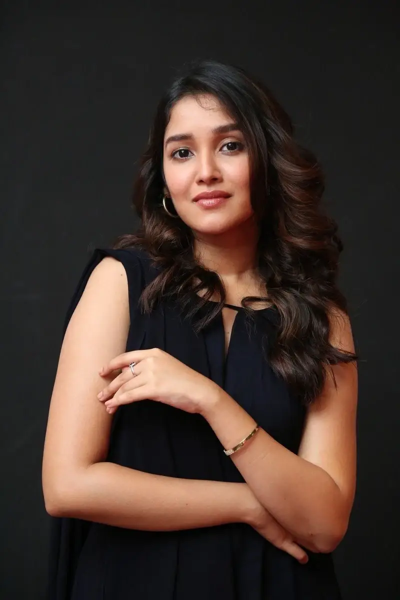 Actress Anikha Surendran in Black Dress at Butta Bomma Movie Trailer Launch